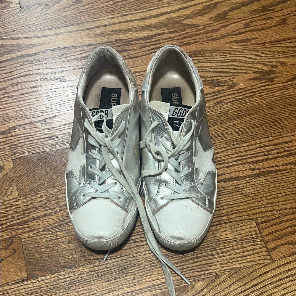 Canada Goose Women's Low-Top Sneakers in Metallic Silver and White